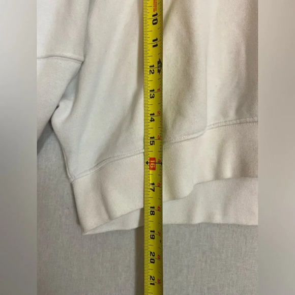 Adidas white cropped sweatshirt hoodie Sz M - Picture 14 of 16